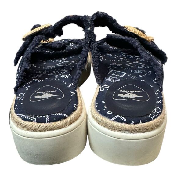 Rocket Dog Women's Favor Bandana Navy Blue Cotton Wedge Platform Sandals 8.5 - Picture 5 of 6